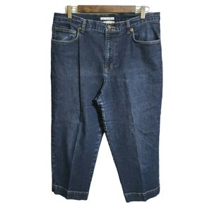 Jones New York Sport Stretch Blue Denim Capris Jeans Size 14